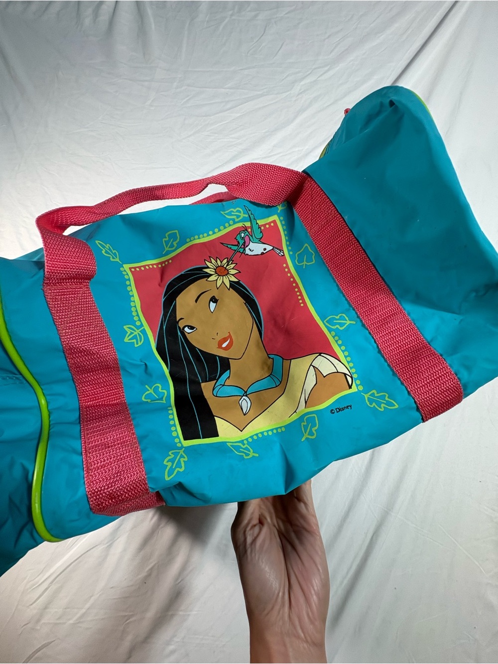 Rare 90s Disney by Ero Ind. “Pocahontas” duffel travel bag no strap. - Picture 9 of 16
